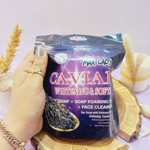 پک سه تایی صابون خاویار CAVIAR و ژل شستشو و لیف مکس لیدی کد MX2319