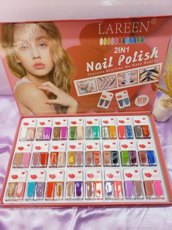 لاک دو قلو پرطرفدار کتابی نایلی پولیش لرن NAIL POLISH LAREEN کد S008