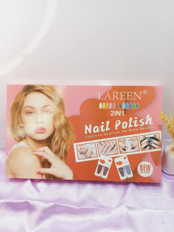 جعبه لاک دو قلو پرطرفدار کتابی نایلی پولیش لرن NAIL POLISH LAREEN کد S008