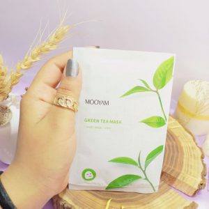 ماسک ورقه ای مغذی و ترمیم و روشن کننده چای سبز مویام Mooyam Mask کد 6951