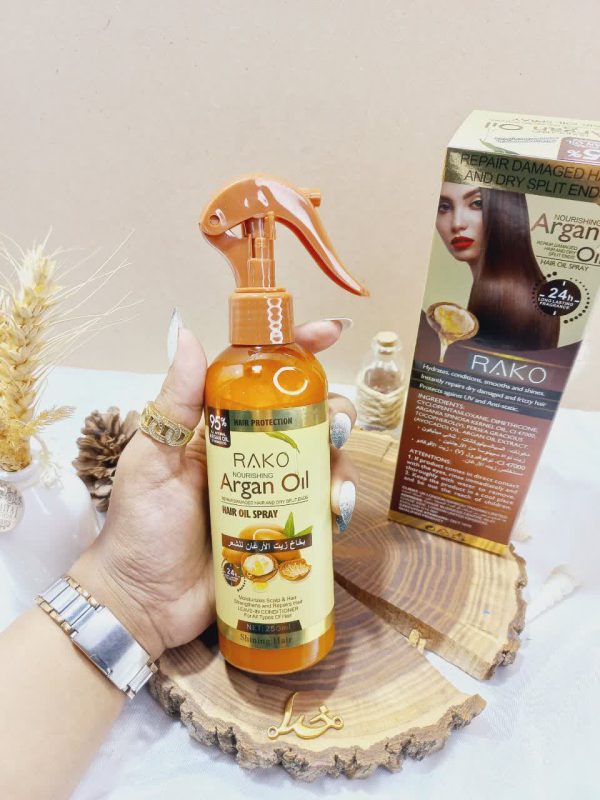 اسپری دو فاز مدل روغن آرگان Argan oil حجم 250 میل برند راکو RAKO اصلی کد RK1048 1